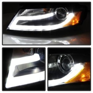 Audi A4 Headlight Set - SPYDER - Projector, DRL LED, Xenon/HID Model Only - Black - `09-`12