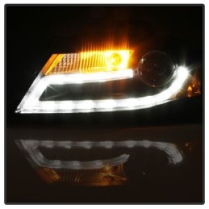 Audi A4 Headlight Set - SPYDER - Projector, DRL LED, Xenon/HID Model Only - Black - `09-`12