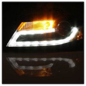 Audi A4 Headlight Set - SPYDER - Projector, DRL LED, Xenon/HID Model Only - Black - `09-`12