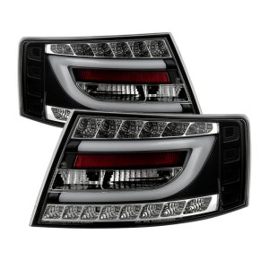 Audi A6 LED Tail Lights - SPYDER - Version 2 Light Bar - Black - `05-`08