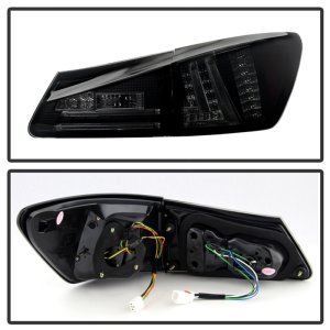 Lexus IS250 LED Tail Lights - SPYDER - Black Smoke - `06-`08
