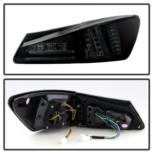 Lexus IS250 LED Tail Lights - SPYDER - Black Smoke - `06-`08