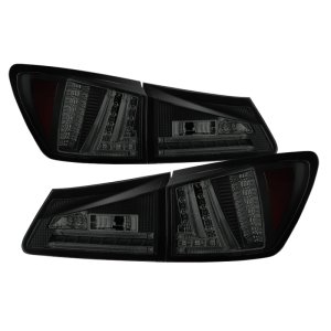 Lexus IS250 LED Tail Lights - SPYDER - Black Smoke - `06-`08