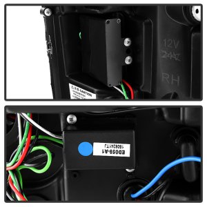 GMC Sierra Headlights - SPYDER - Projector Headlights - Light Bar DRL - Black - `14-`16