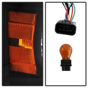 GMC Sierra Headlights - SPYDER - Projector Headlights - Light Bar DRL - Black - `14-`16