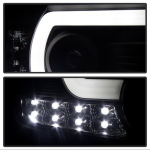 GMC Sierra Headlights - SPYDER - Projector Headlights - Light Bar DRL - Black - `14-`16