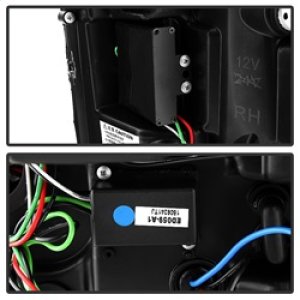 GMC Sierra Headlights - SPYDER - Projector Headlights - Light Bar DRL - Black - `14-`16