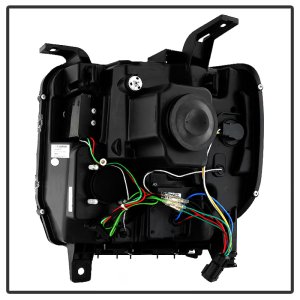 GMC Sierra Headlights - SPYDER - Projector Headlights - Light Bar DRL - Black - `14-`16