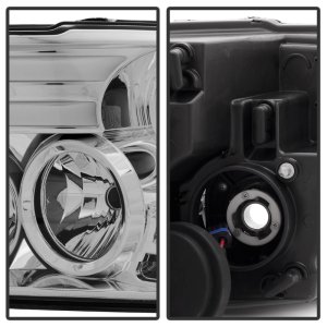 Dodge Ram Headlights - SPYDER - Projector + Light Bar DRL - Chrome - `13-`15