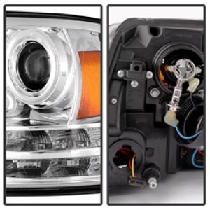 Dodge Ram Projector Headlights - SPYDER - Light Bar DRL - Chrome - `09-`12