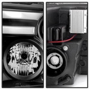 Dodge Ram Headlights - SPYDER - Projector Headlights + Light Bar DRL - Black - `09-`12