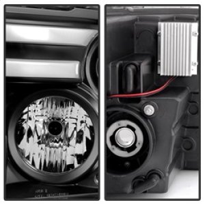 Dodge Ram Headlights - SPYDER - Projector Headlights + Light Bar DRL - Black - `09-`12