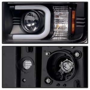 Chevrolet Silverado 2500 HD Headlights - SPYDER - Projector Light Bar DRL - Black - `14-`16