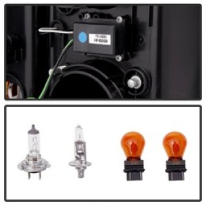 Chevrolet Silverado 2500 HD Headlights - SPYDER - Projector Light Bar DRL - Black - `14-`16