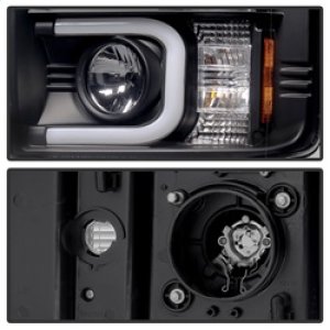 Chevrolet Silverado 2500 HD Headlights - SPYDER - Projector Light Bar DRL - Black - `14-`16