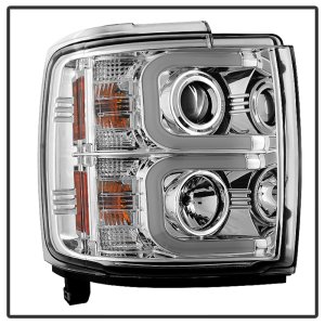 Chevrolet Silverado 2500 HD Headlights - SPYDER - Projector Light Bar DRL - Chrome - `14-`16