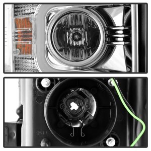 Chevrolet Silverado 2500 HD Headlights - SPYDER - Projector Light Bar DRL - Chrome - `14-`16