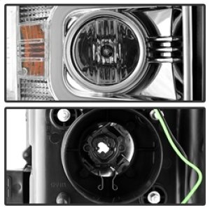 Chevrolet Silverado 2500 HD Headlights - SPYDER - Projector Light Bar DRL - Chrome - `14-`16