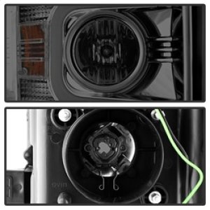 Chevrolet Silverado 2500 HD Headlights - SPYDER - Projector Headlights + Light Bar DRL - Smoke - `14-`16