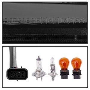 Chevrolet Silverado 2500 HD Headlights - SPYDER - Projector Headlights + Light Bar DRL - Smoke - `14-`16