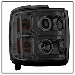 Chevrolet Silverado 2500 HD Headlights - SPYDER - Projector Headlights + Light Bar DRL - Smoke - `14-`16