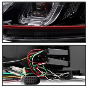 Volkswagen GTI Headlight Set - SPYDER - Version 3, Dual U DRL, Halo Projector - Black - `10-`13