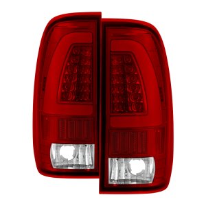 Ford F150 Tail Lights - SPYDER - xTune Light Bar LED - Red Clear - `97-`03