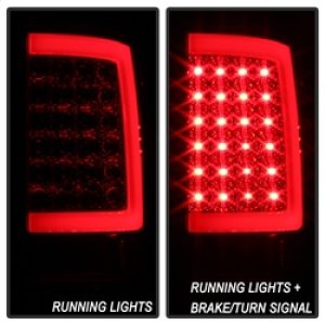 Dodge Ram Tail Lights - SPYDER - Light Bar LED - Red Clear - `09-`16