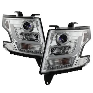 Chevrolet Suburban Headlights - SPYDER - DRL LED Projector - Chrome - `15-`16