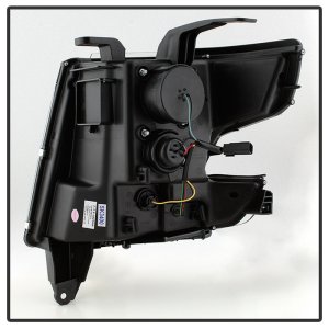 Chevrolet Suburban Headlight Set - SPYDER - DRL LED Projector Headlights - Black - `15-`16