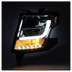 Chevrolet Suburban Headlights - SPYDER - DRL LED Projector - Smoke - `15-`16