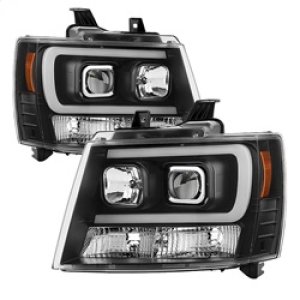 Chevrolet 1500 Headlights - SPYDER - Projector Version 2 Light Bar DRL - Black - `07-`14 Chevrolet 1500 Headlights - SPYDER - Projector Version 2 Light Bar DRL - Black - `07-`14