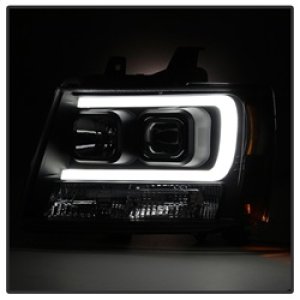Chevrolet Suburban Headlights - SPYDER - Projector Version 2 Light Bar DRL - Black - `07-`14
