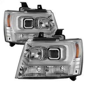 Chevrolet Suburban Projector Headlights - SPYDER - Version 2 Light Bar DRL - Chrome - `07-`14