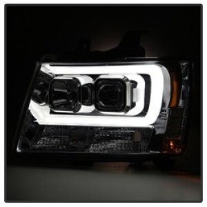 Chevrolet Suburban 1500 Headlights - SPYDER - V2 Projector Light Bar DRL - Smoke - `07-`14
