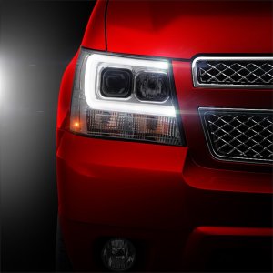 Chevrolet Suburban 2500 Headlights - SPYDER - V2 Projector Light Bar DRL - Smoke - `07-`14