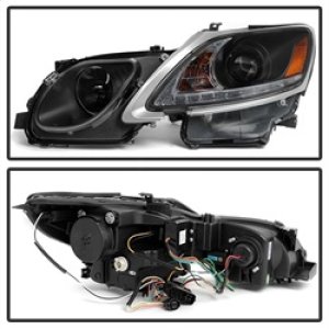 Lexus GS300 Headlights - SPYDER - DRL LED Projector, HID Model - Black - `06-`11