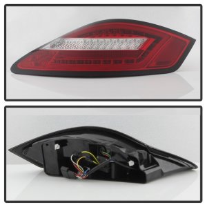 Porsche Cayman LED Tail Lights - Rear - SPYDER - Red Clear - `06-`08
