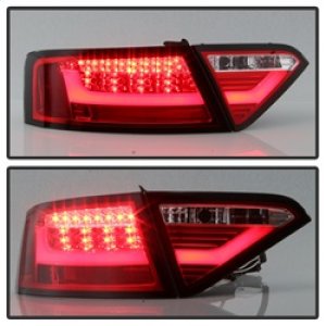 Audi A5 LED Tail Lights - SPYDER - Red Clear - `08-`12