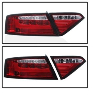 Audi A5 LED Tail Lights - SPYDER - Red Clear - `08-`12