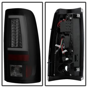 Chevrolet Silverado LED Tail Lights - SPYDER - Version 2 - Black Smoke - `03-`06