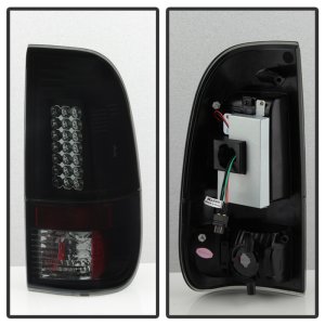 Ford Super Duty LED Tail Lights - SPYDER - Black Smoke - `08-`16