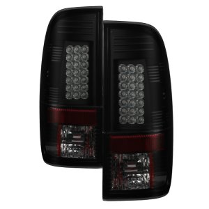 Ford Super Duty LED Tail Lights - SPYDER - Black Smoke - `08-`16