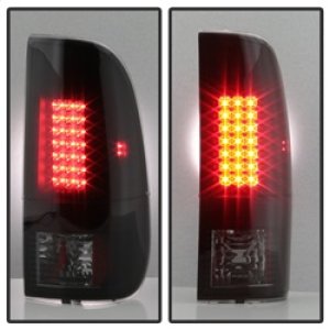 Ford Super Duty LED Tail Lights - SPYDER - Black Smoke - `08-`16