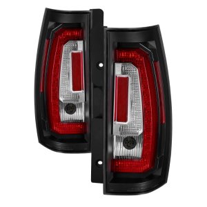 Chevrolet Suburban Tail Light Set - Rear - SPYDER - Version 2, Light Bar LED - Black - `07-`14