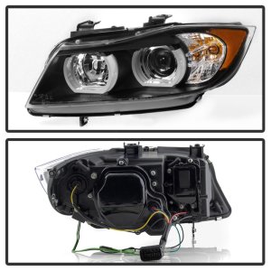 BMW 3 Series Headlights - SPYDER - LBDRL Projector - Black - `06-`08