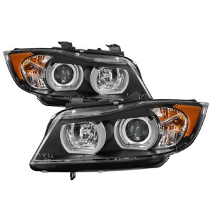 BMW 3 Series Headlights - SPYDER - LBDRL Projector - Black - `06-`08