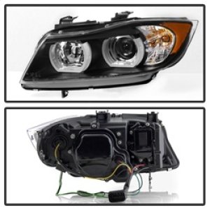 BMW 3 Series Headlights - SPYDER - LBDRL Projector - Black - `06-`08