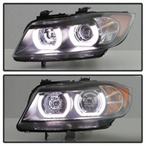 BMW 3 Series Headlights - SPYDER - LBDRL Projector - Black - `06-`08