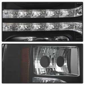 Chevrolet Silverado 1500 Headlight Set - SPYDER - Version 2, LED DRL, Projector - Black - `07-`13